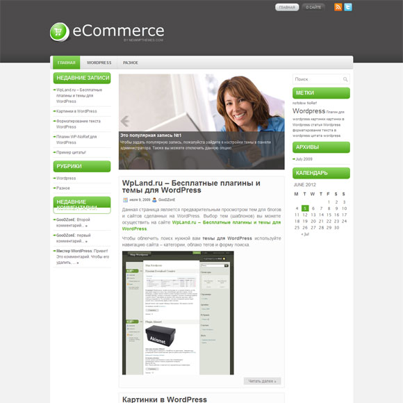 Бизнес тема для wordpress: eCommerce