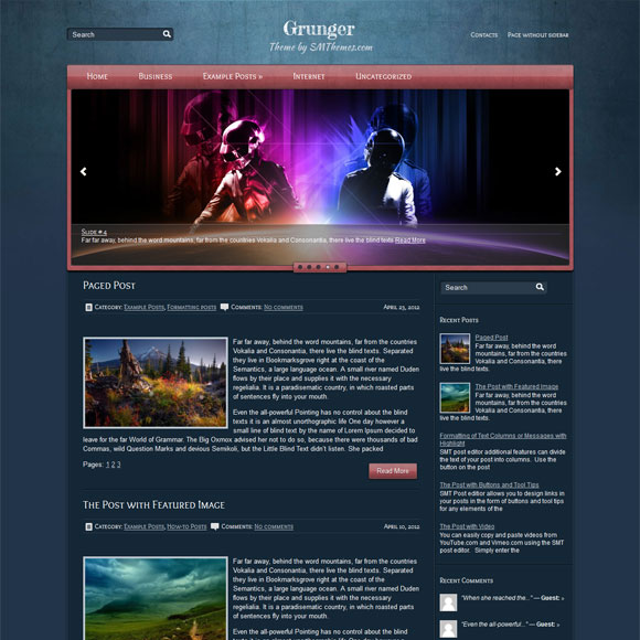 Креативная тема для wordpress от SMThemes: Grunger Креативная тема для wordpress от SMThemes: Grunger