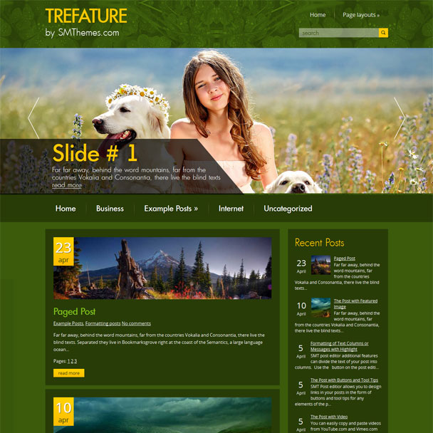 Шаблон wordpress о животных: Trefature